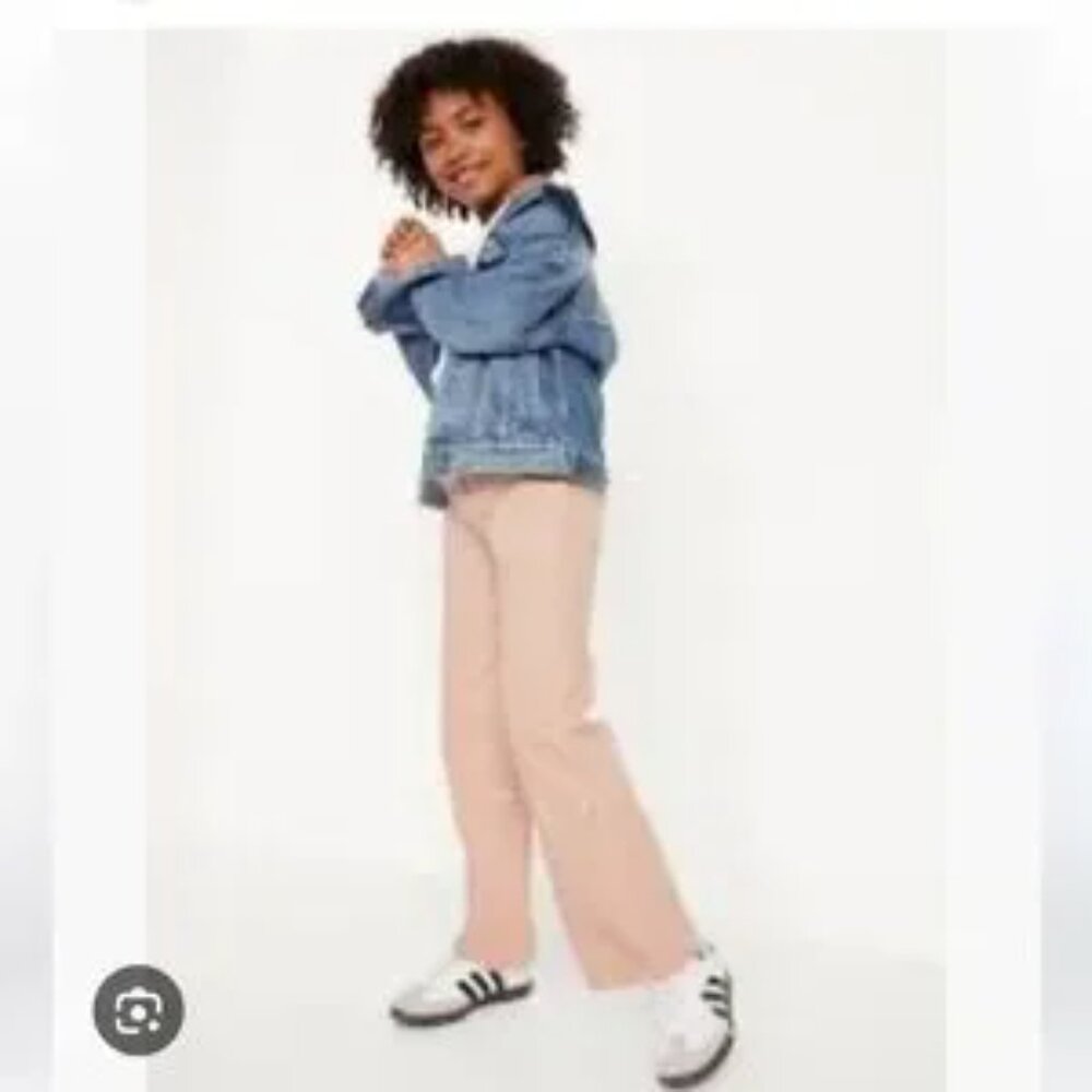 Old Navy High-Rise Baggy Wide-Leg Built-In Tough Jeans for Girls Pink Size 18